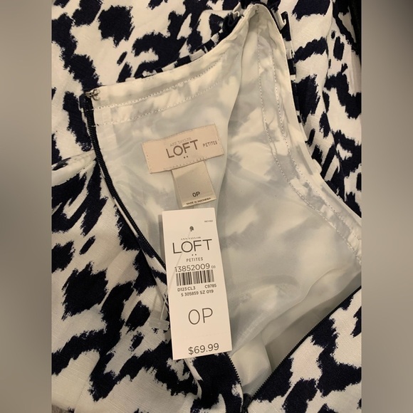 LOFT Petite Blue Ikat Shift Dress - Picture 10 of 13